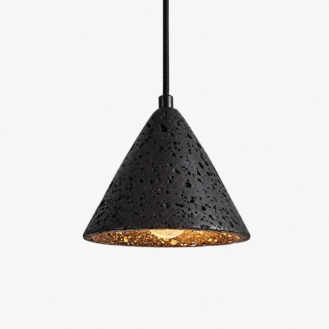 Cratera Black Travertine Stone Pendant Light