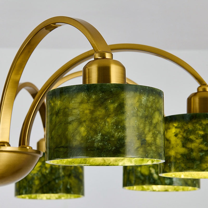 Green Jade Arched Branch Chandelier