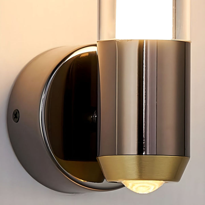 Cylinder Glass Sconce - Modern Clear Acrylic Wall Lamp for Entryway