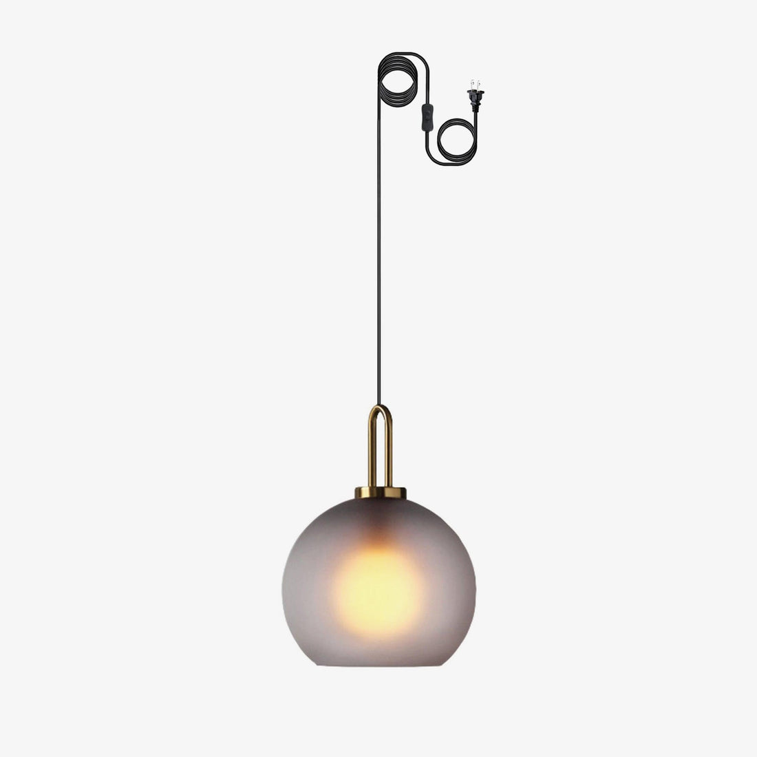 Kupferbeschichtete Glas-Plug-in-Hängeleuchte mit Kabel