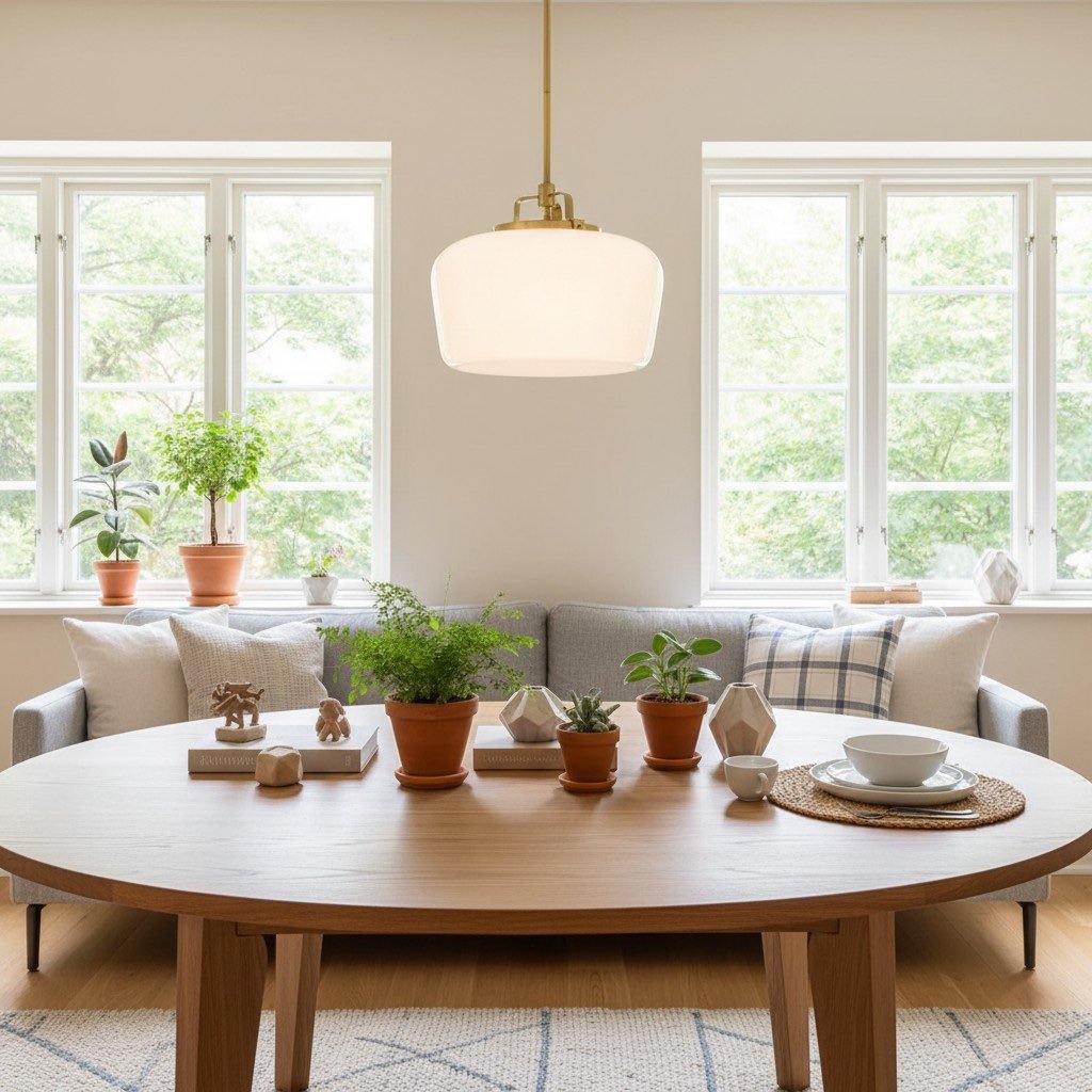 Lirra Opal Glass Pendant Light - Modern Adjustable Metal Drop for Kitchen and Dining