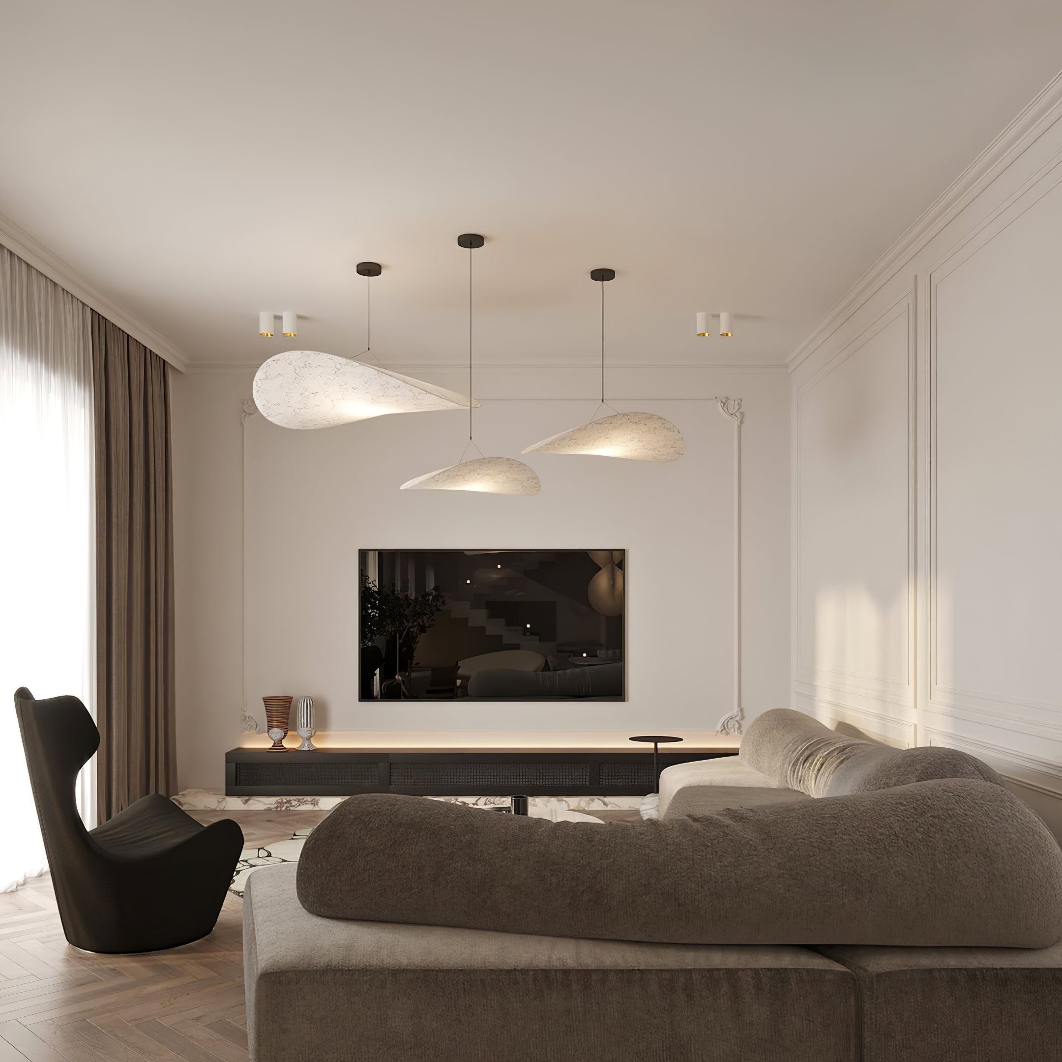 Cloudlike Mulberry Silk Plug-In Pendant Light