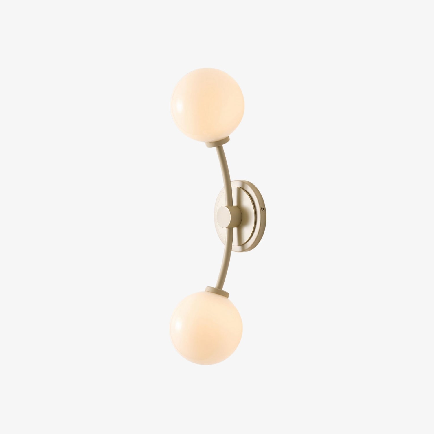 Arden Glass 2 Light Iron Wall Sconce - Modern Curved Design for Bathroom or Hallway