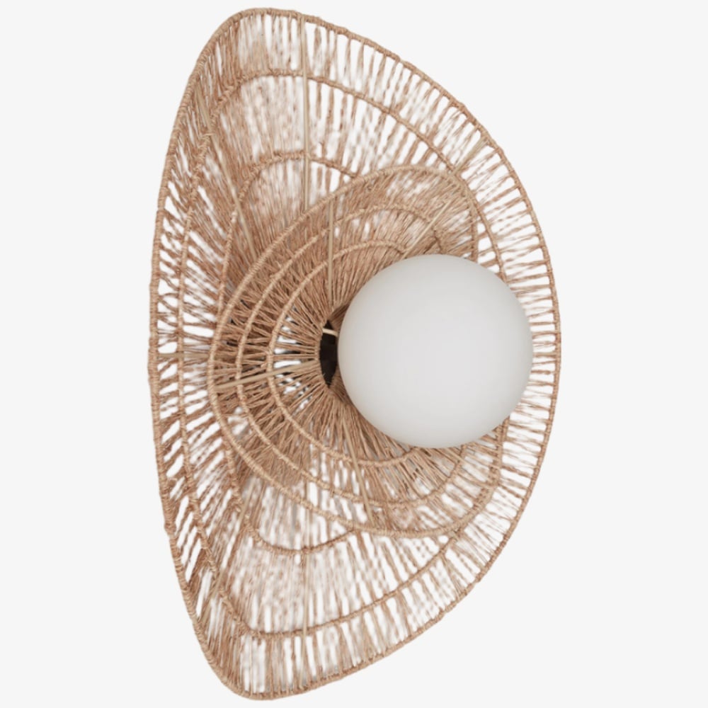 Florevian Woven Wall Sconce – Two Tier Jute Wall Sconce for Living or Bedroom