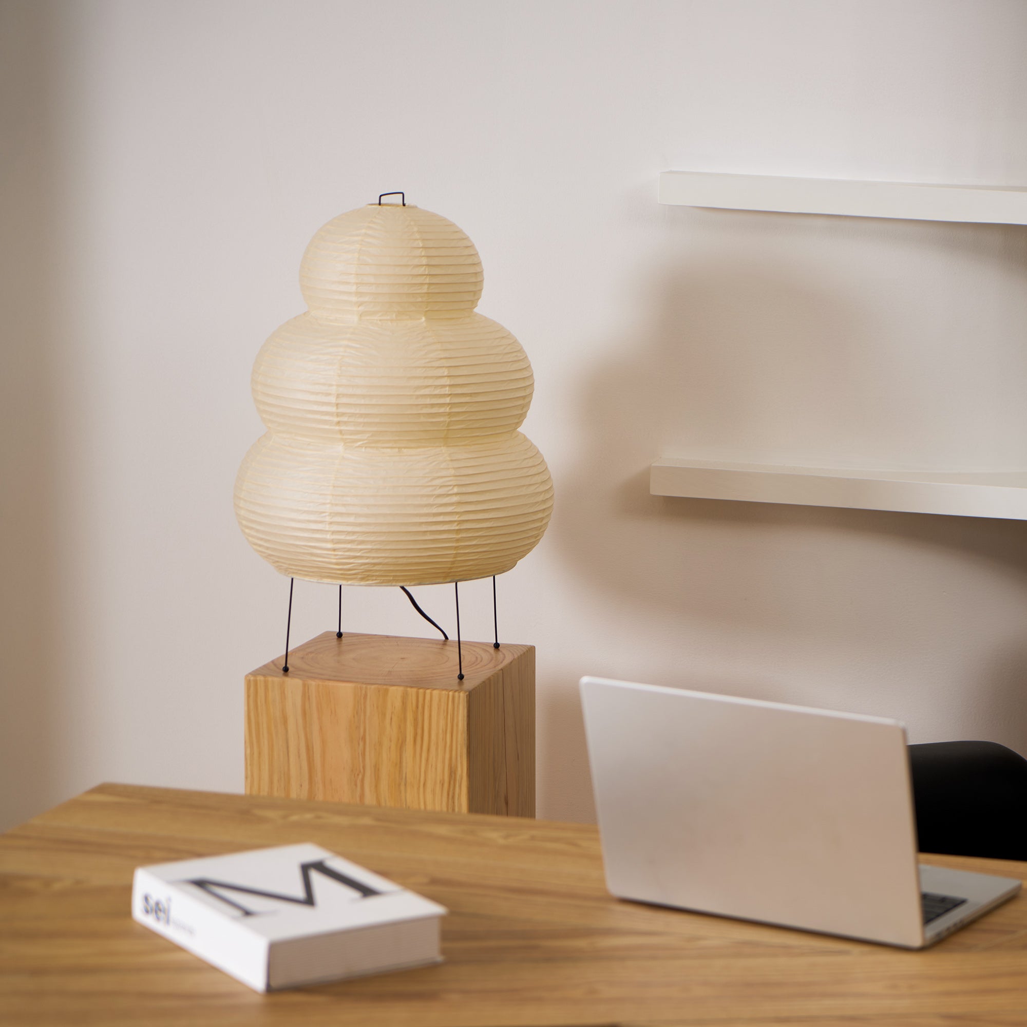 Japanese-Inspired Paper Table Lamp - Mulberry Paper Lamp for Bedroom