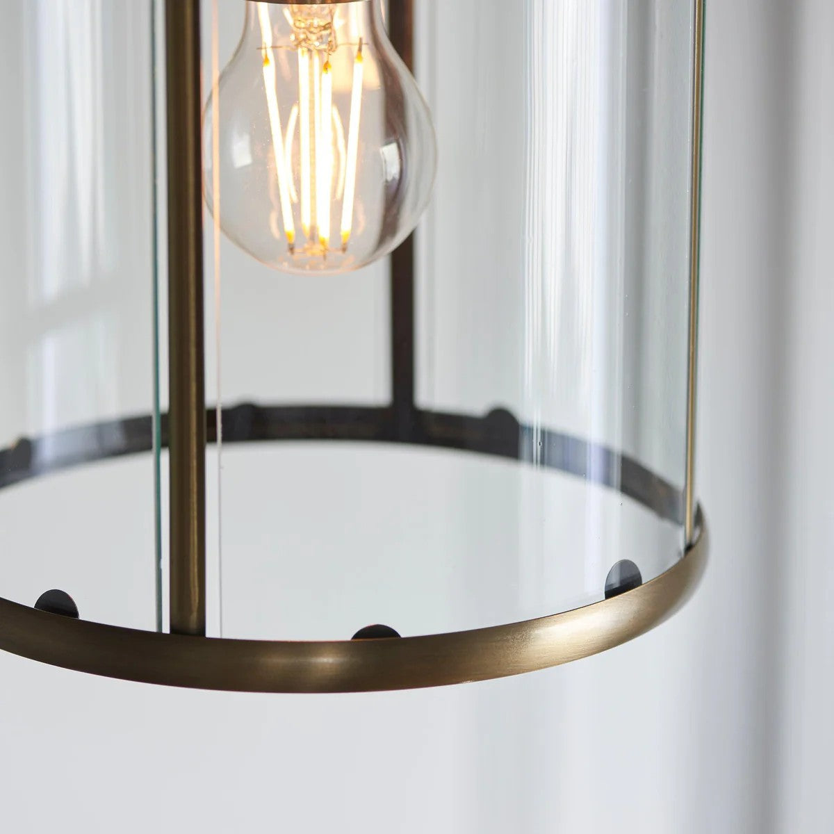 Luxvana Bell Shaped Glass Pendant Light - Industrial Metal Lantern Design Fixture for Kitchen