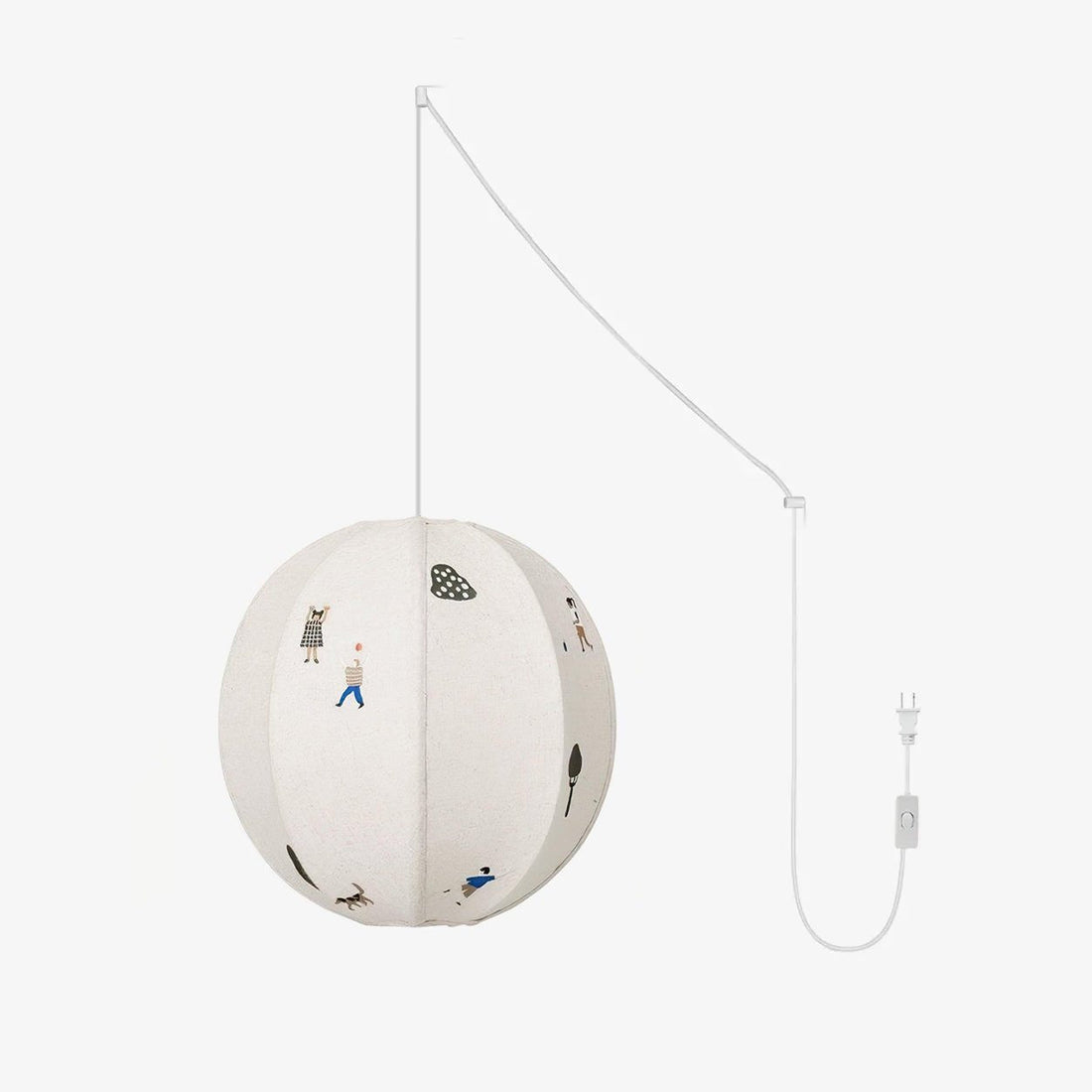 Bunte Baumwoll-Szenenpendelleuchte mit Stecker