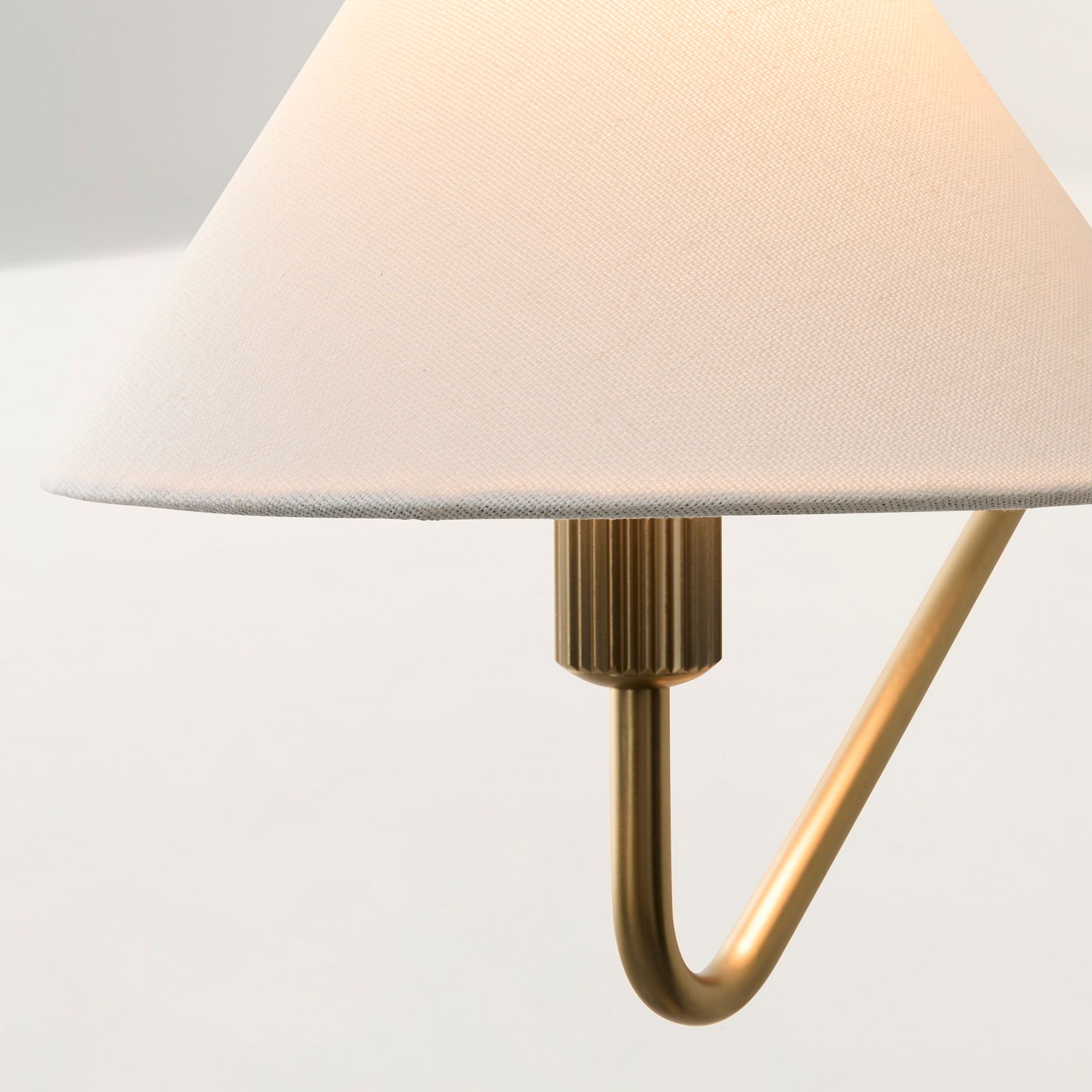 Diora Plug-In Wall Sconce - Champagne Bronze Adjustable Arm Lamp with Linen Shade