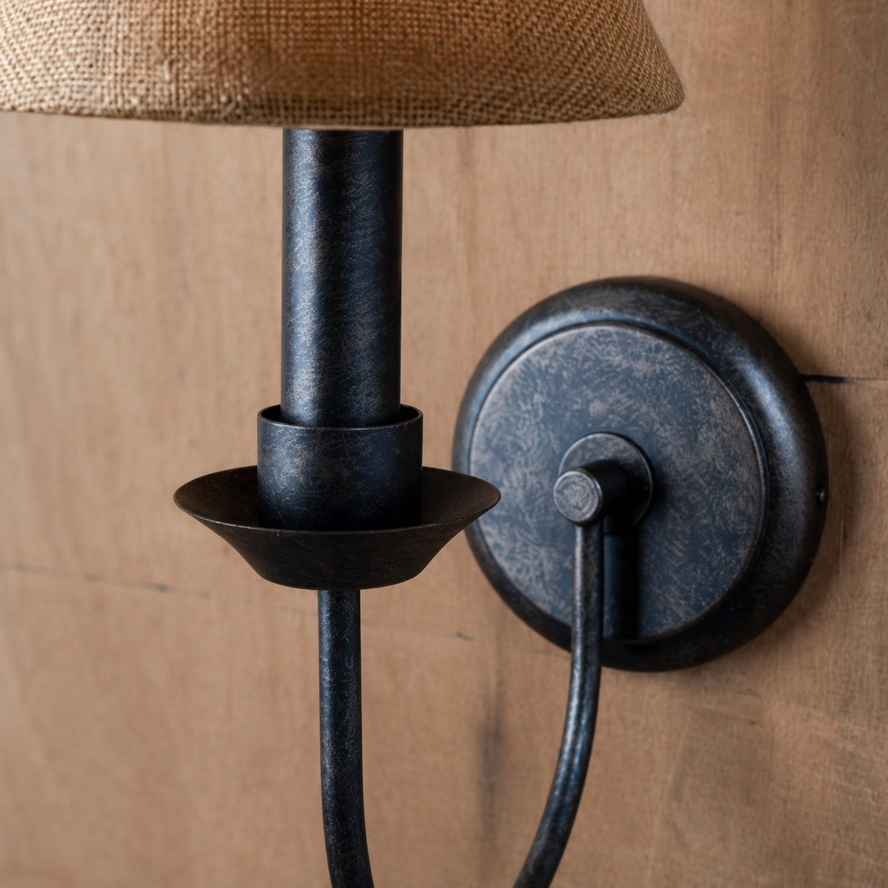 Nordic Iron Wall Sconce with Fabric Shade