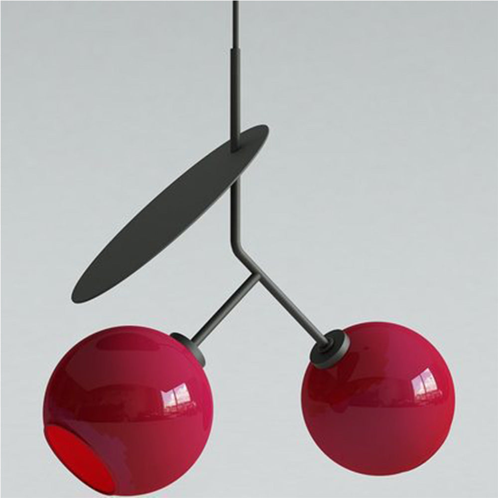 Postmodern Double Pendant Lamp - Cherry Design with Dual Lighting