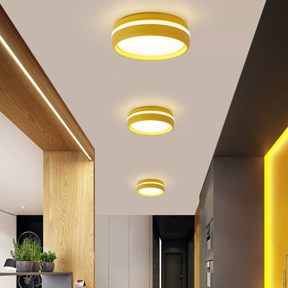 Circle Acrylic Ceiling Light - Colourful LED Lamp for Living Room