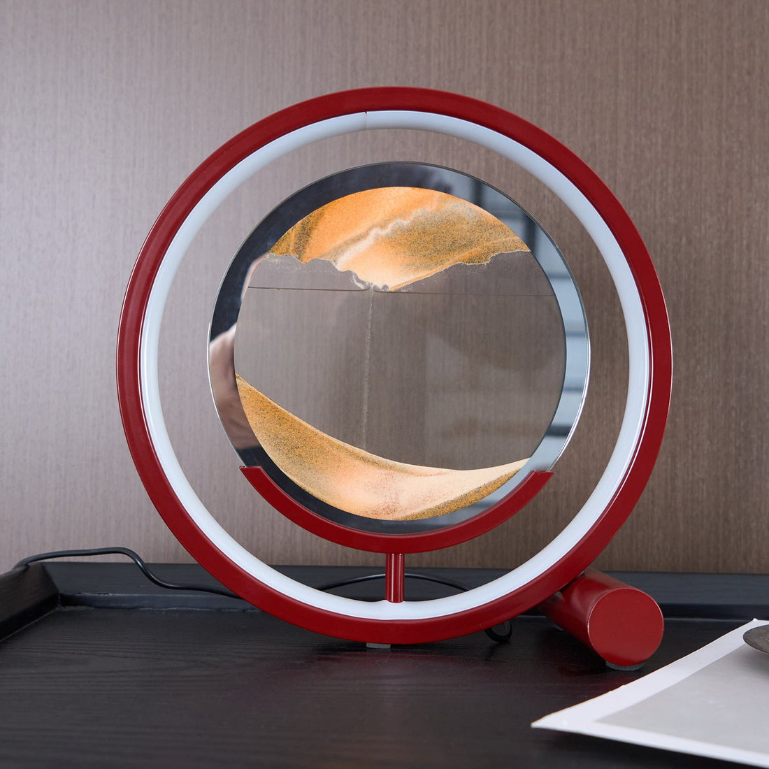 Entspannende Sand-Tischlampe – fließendes Sandlicht für Schlafzimmer und Büro