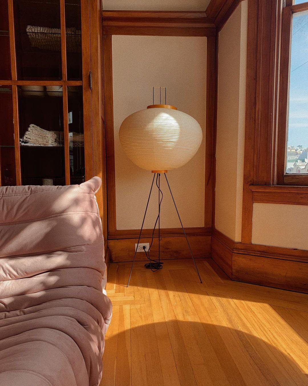 Rice Paper Floor Lamp - Bamboo Frame Soft Light for Living Room