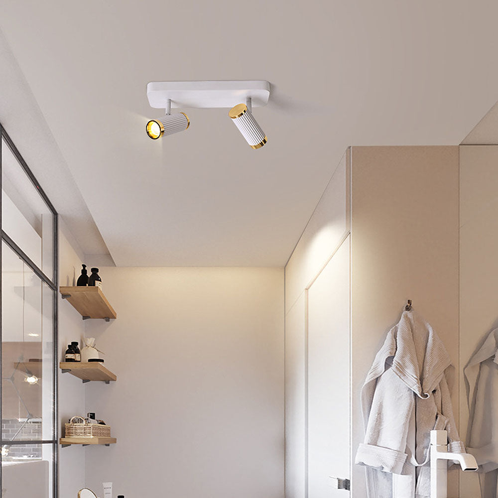 White LED Track Ceiling Light - Simple Metal Modern Adjustable Fixture