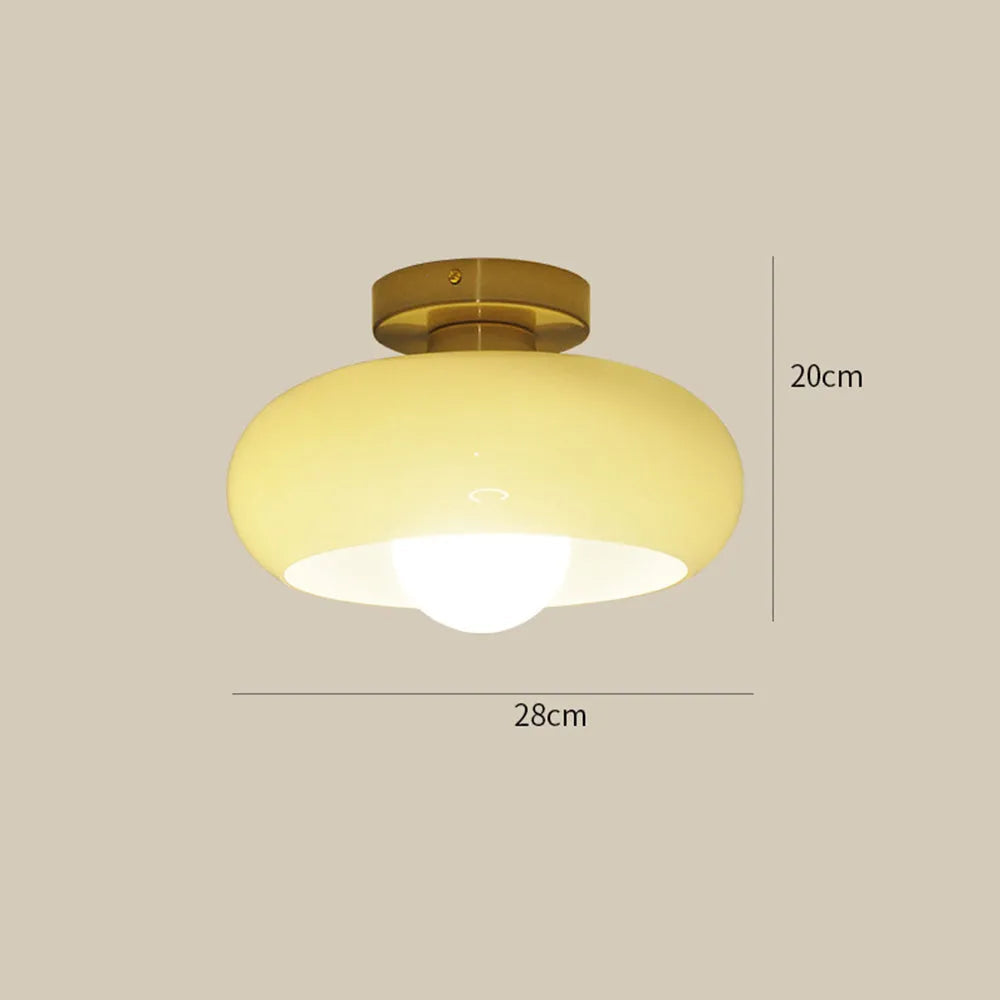 Retro Glass Ceiling Light - Round Fixture for Living Room