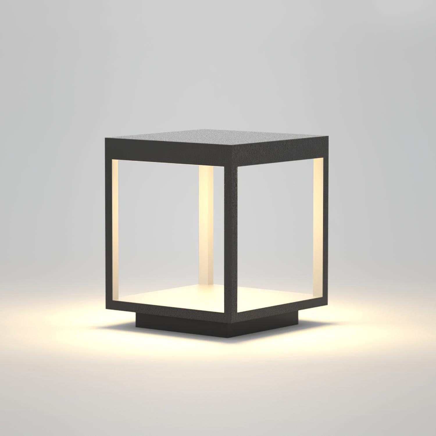 Square Frame Outdoor Post Light - Garden Lamp for Patio & Pathway