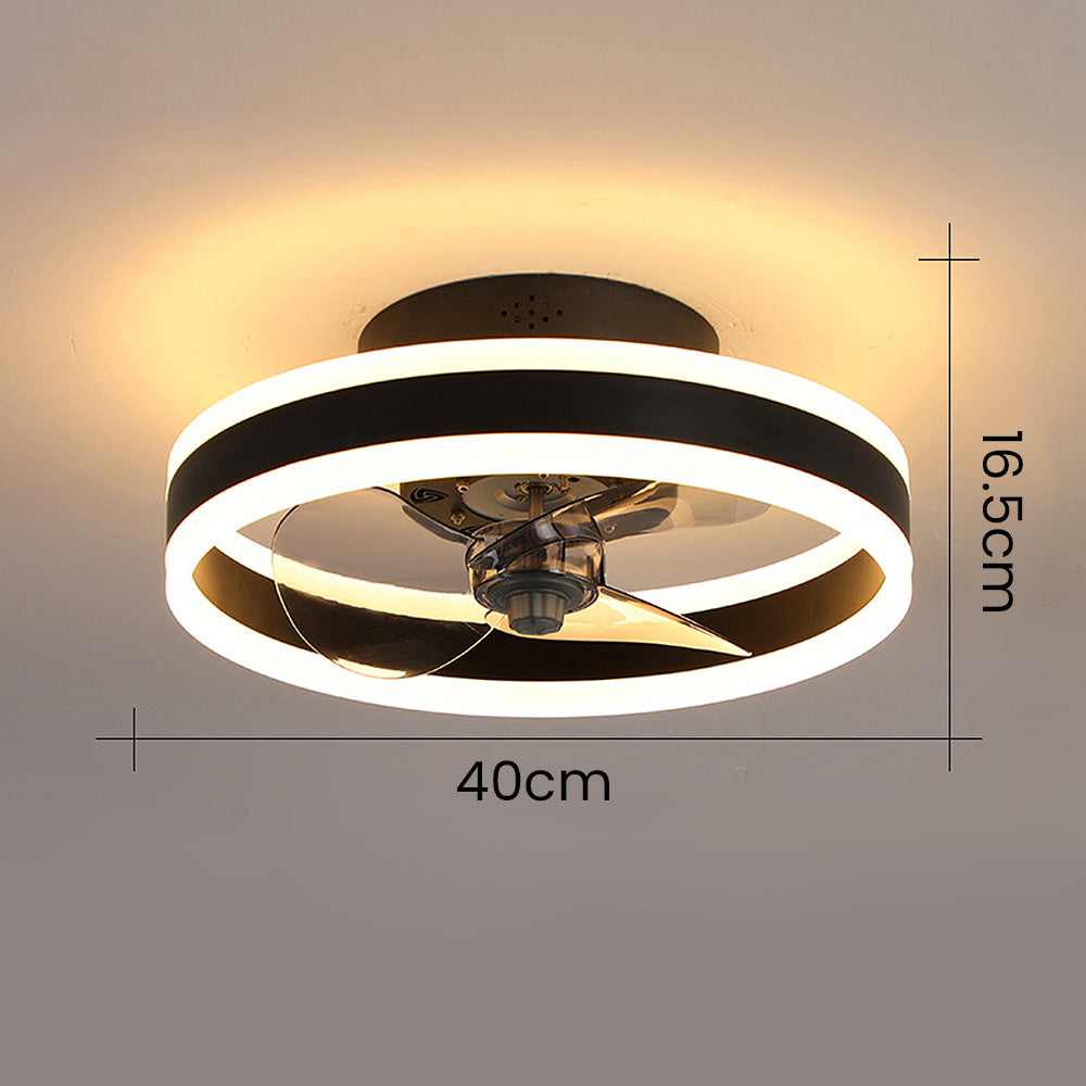 Ceiling Fan with Light – Round LED Modern Style for Bedroom Comfort