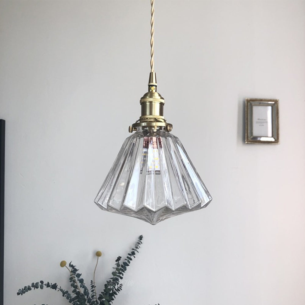 Brass Glass Pendant Light - Elevate Charm Fixture for Kitchen