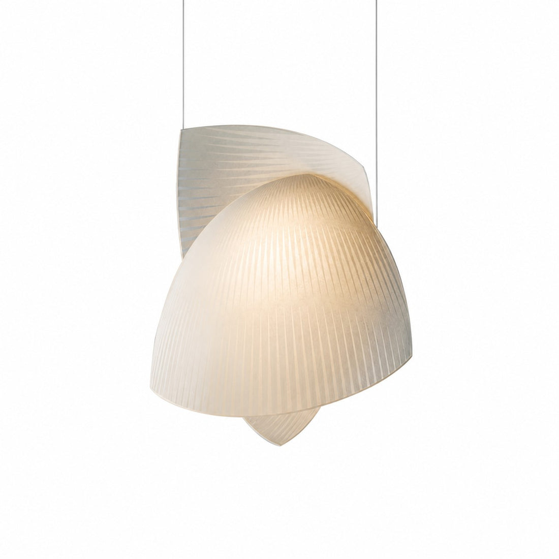 Style B pleated fabric pendant light full view