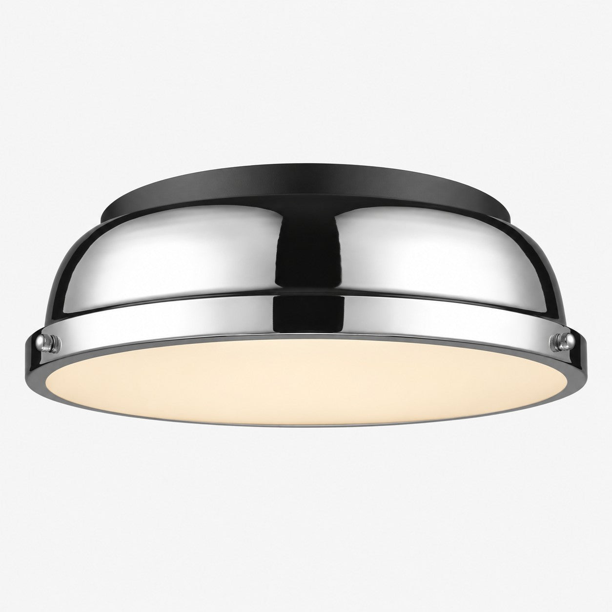 Metal Flush Mount Ceiling Fixture with Frosted Diffuser