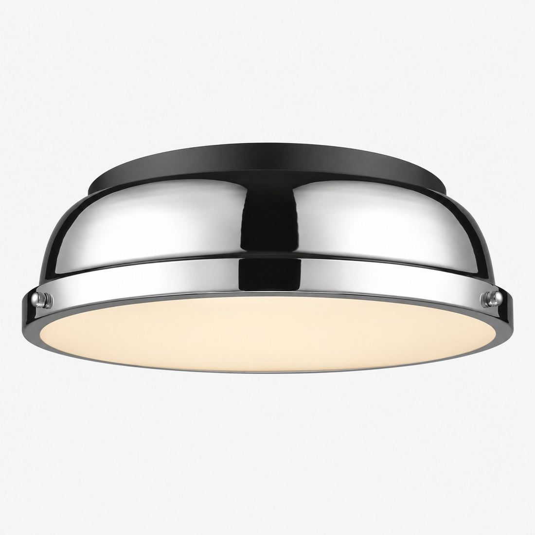 Metal Flush Mount Ceiling Fixture with Frosted Diffuser