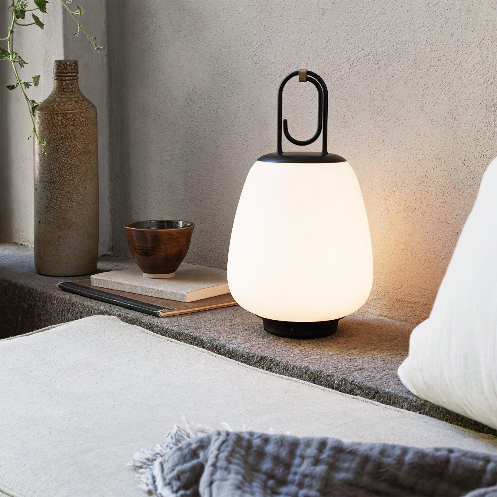 Lantern Table Lamp - USB Rechargeable Nordic Light for Indoor & Patio