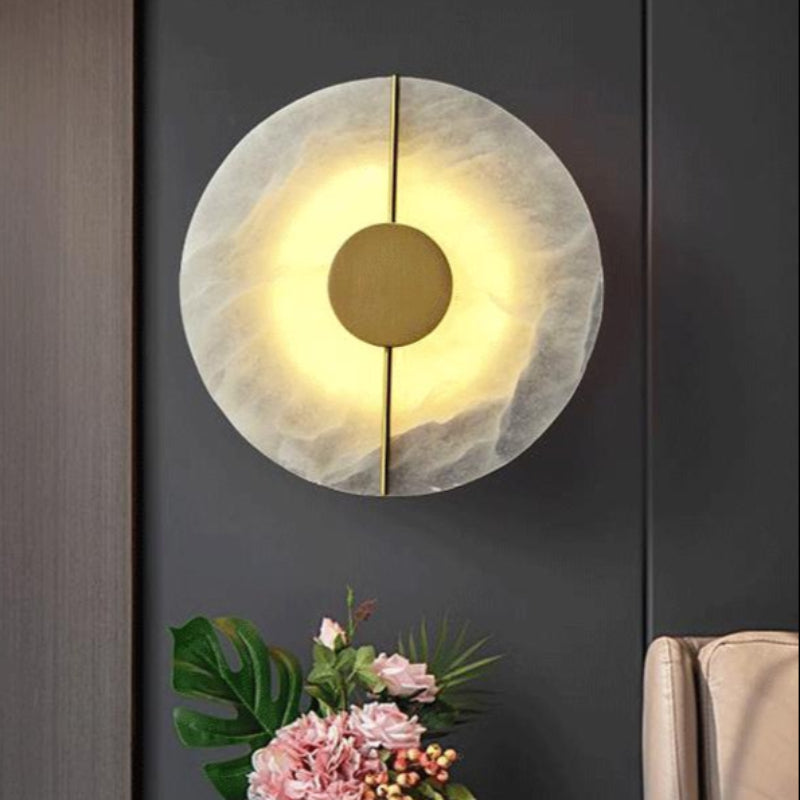 Creative Disc Symmetry Alabaster Wall Lamp