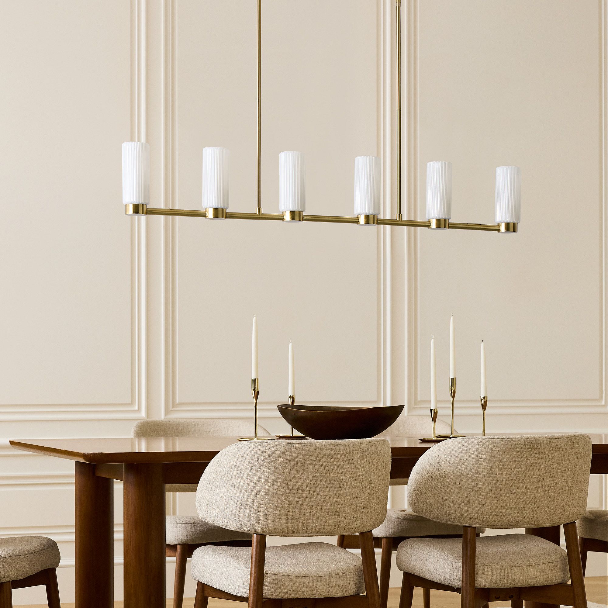 Rivora Fluted Glass Chandelier – Elegant Ribbed Lasting Design