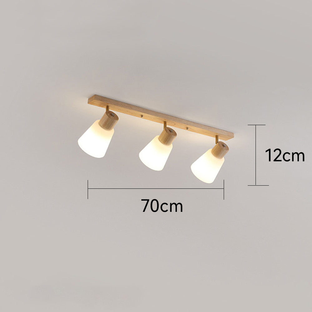 Wood Track Lighting - Modern Rotatable Minimalist Hallway Light