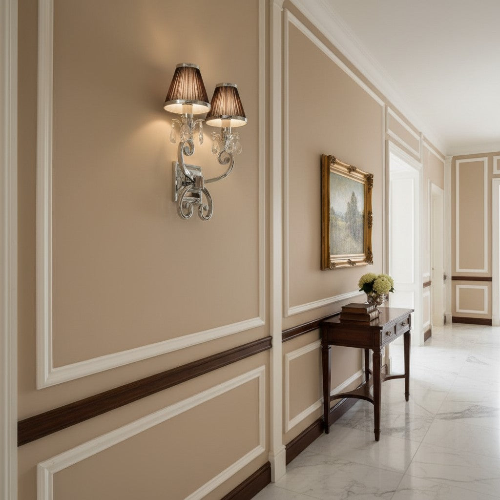 Talonis Luxury Crystal Wall Sconce – Chrome Finish Frame for Bedrooms and Home Décor