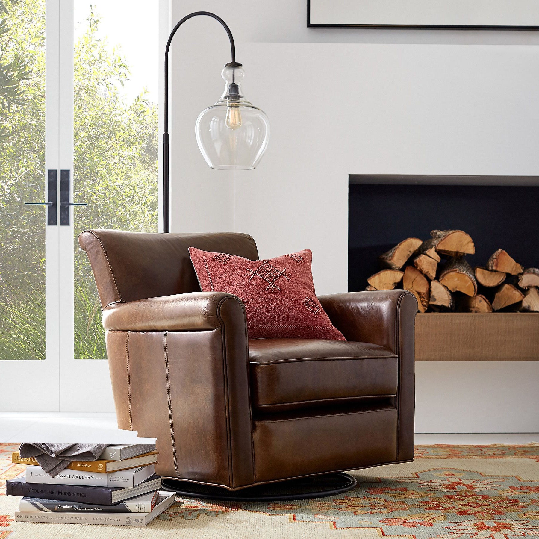 Lawson Recycled Glass Floor Lamp - Unique Brass Finish Aluminum Lighting