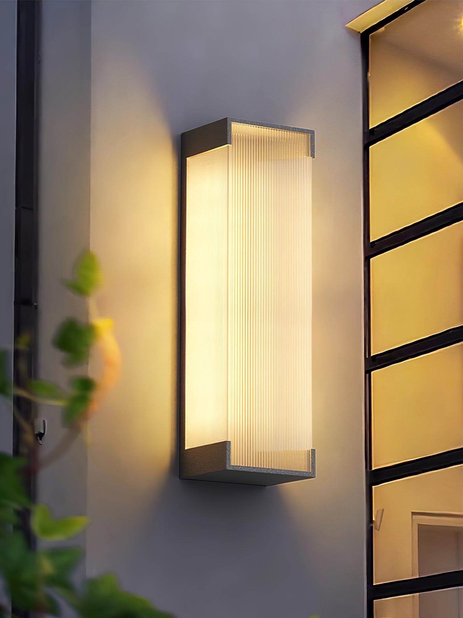 Rectangular Outdoor Wall Light - Modern Black Lamp for Porch & Garden