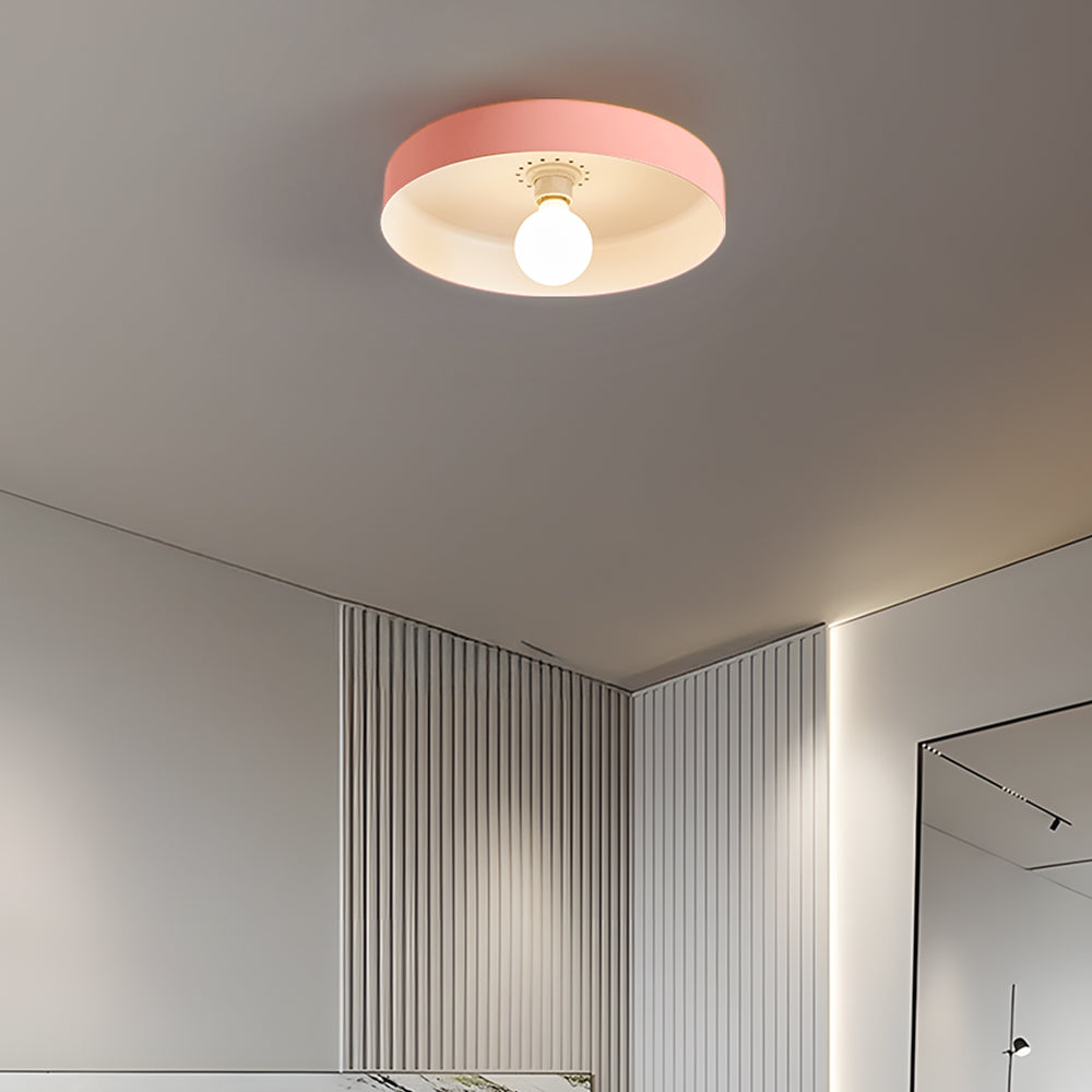 Flush Mount Art Decor Ceiling Light - Iron Round Fixture for Entryway