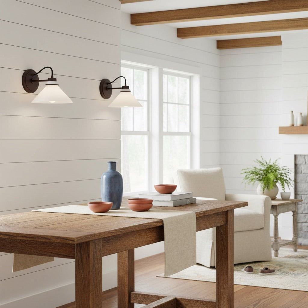 Aurenza Metal Wall Sconce - Farmhouse Tapered Design Wall Light