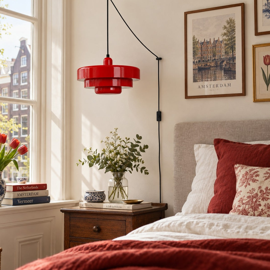 Retro Bauhaus Plug-In Pendant Light