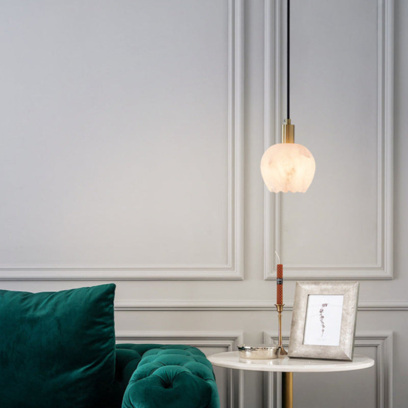Moderne Bud Alabaster Pendelleuchte