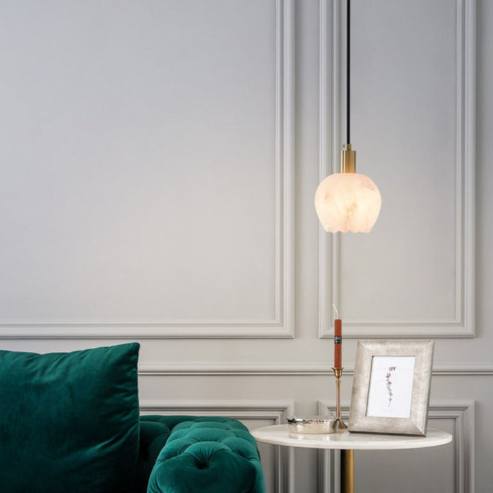 Moderne Bud Alabaster Pendelleuchte