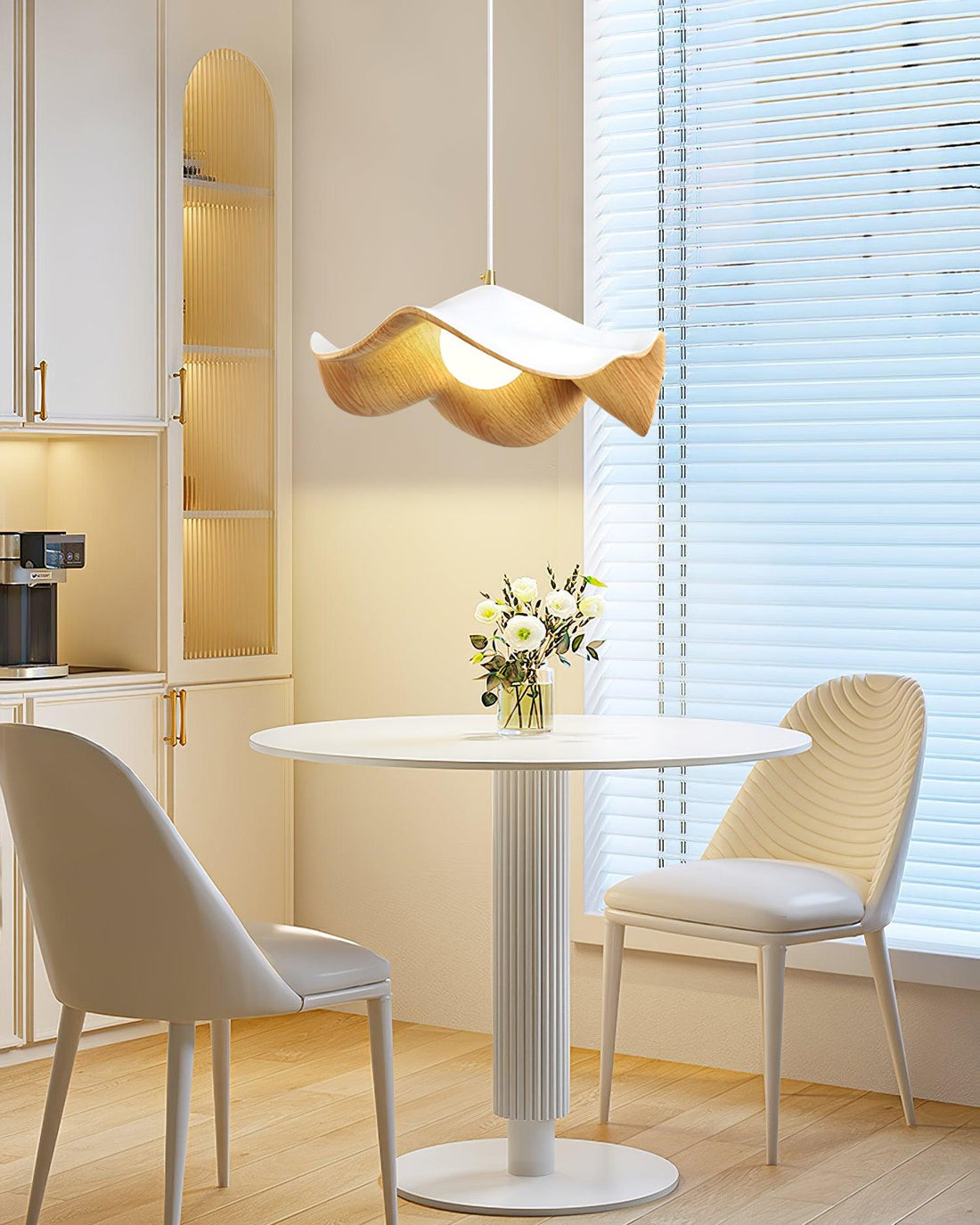 Leaf Vein Glass Plug-In Pendant Lamp