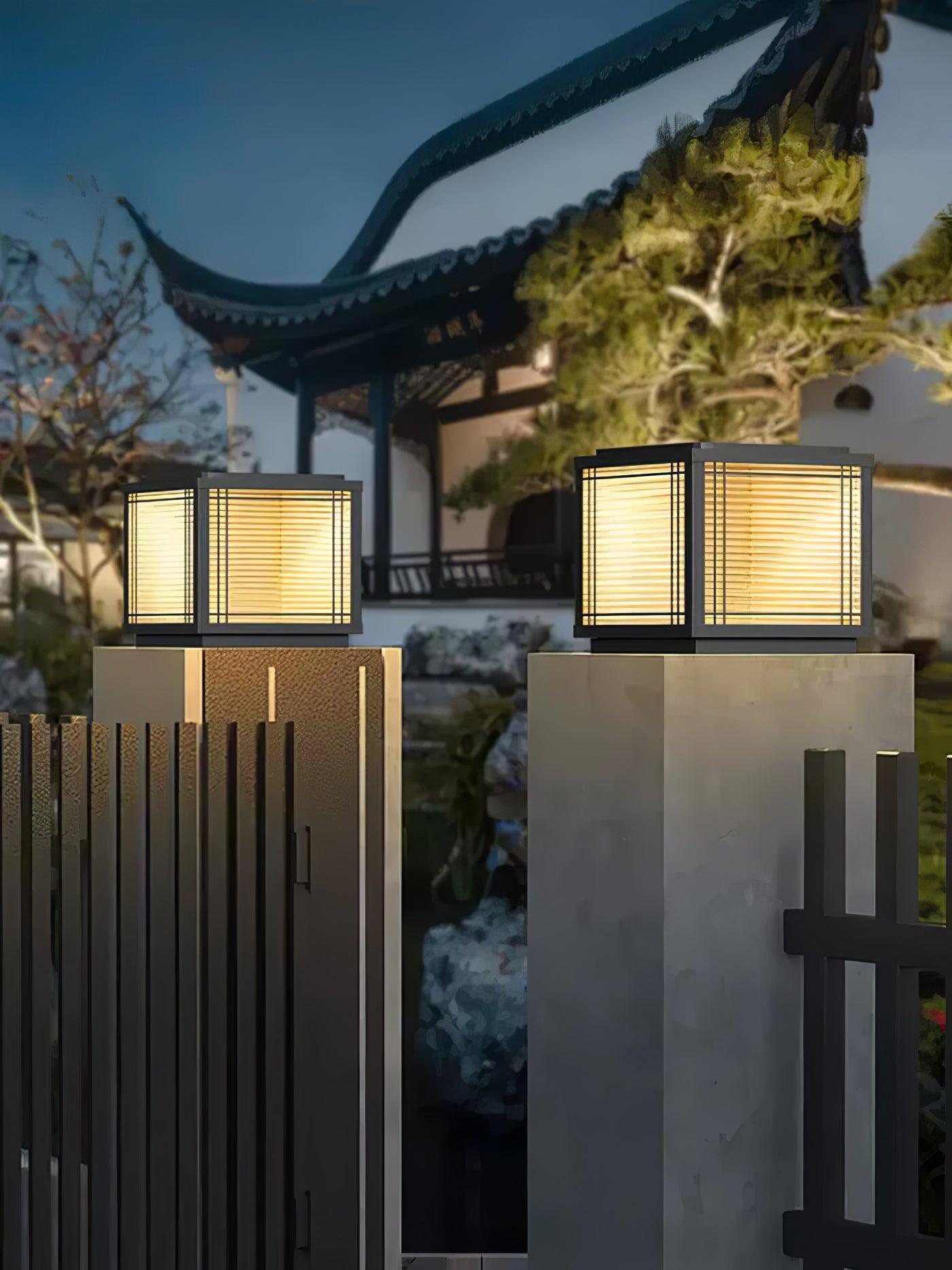 Outdoor Post Light - Solar Stainless Steel Lamp for Deck & Garden Use