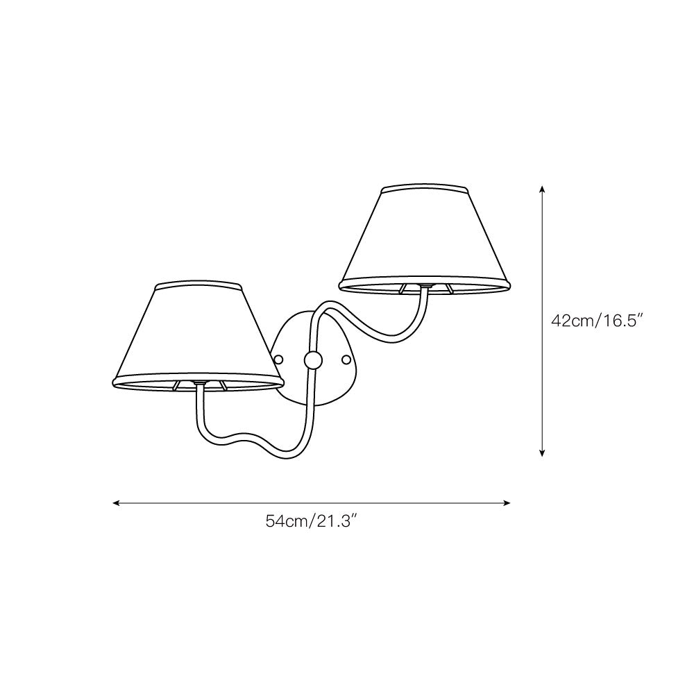 Kulo Stoff-Wandleuchte – Moderne Wandleuchte aus Leinen mit zwei Armen für das Wohnzimmer