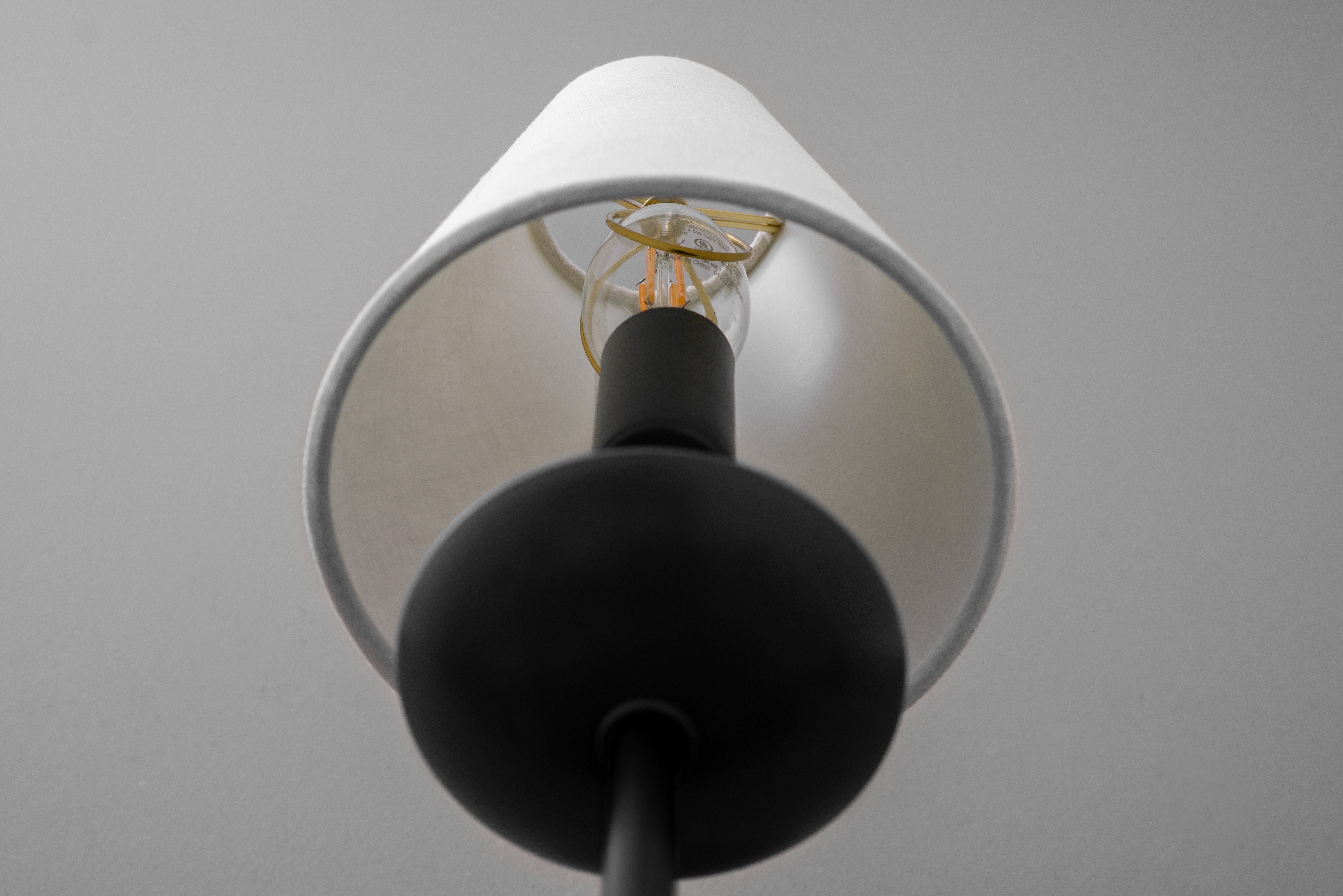 Curva Metal White Linen Sconce - Classic Brass Wall Light for Bedrooms