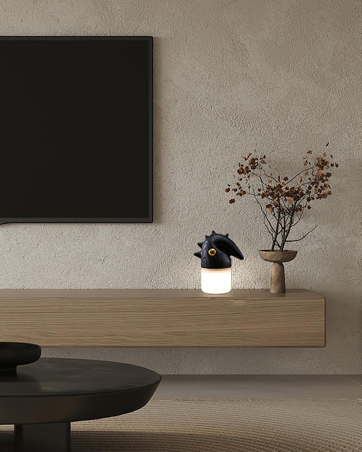 Tischlampe mit Akku - Dekoratives Rosshaarlicht fürs Schlafzimmer