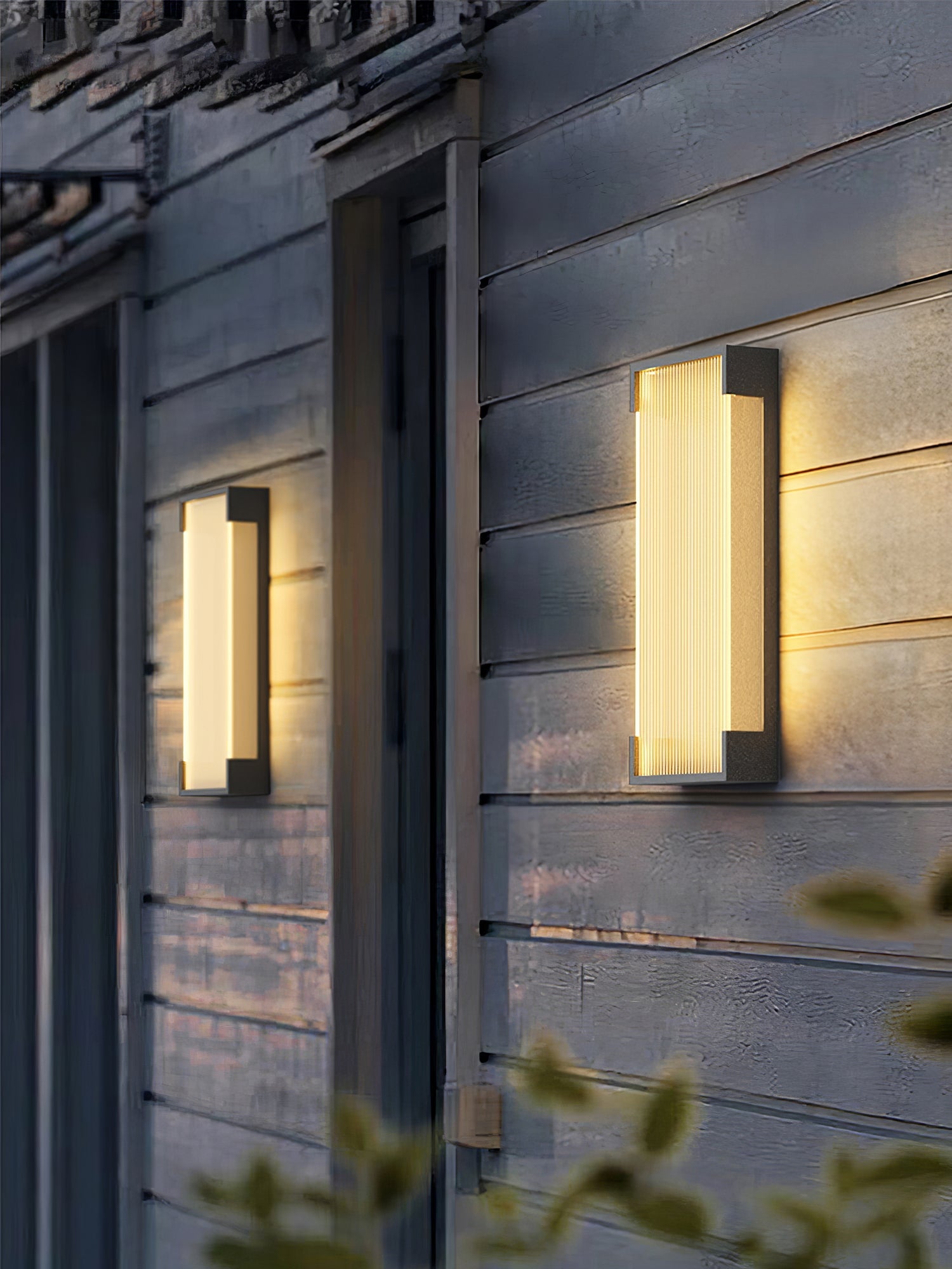 Rectangular Outdoor Wall Light - Modern Black Lamp for Porch & Garden