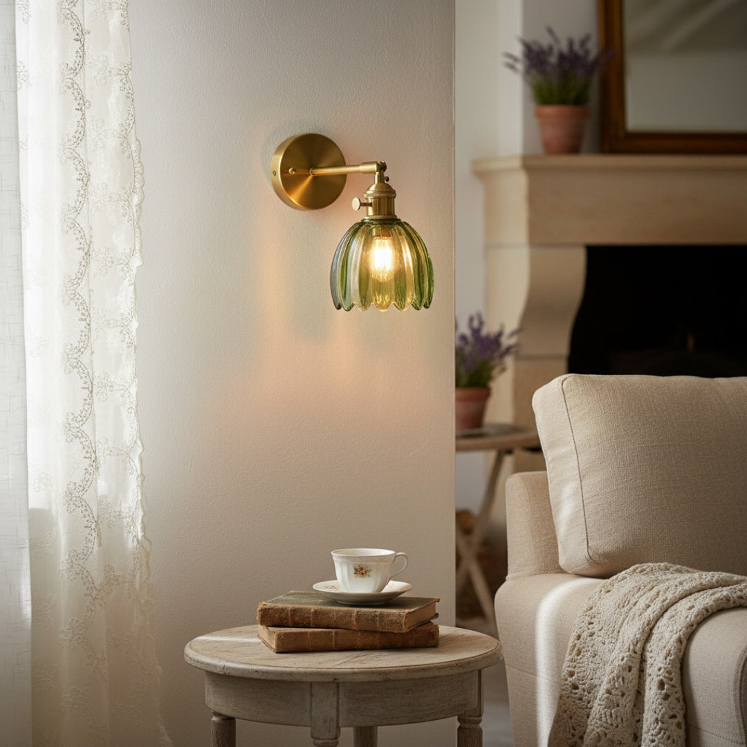 Blossix Floral Tulip Wall Sconce – Modern Wall Lamp Metal Base for Home Interior Lighting N64