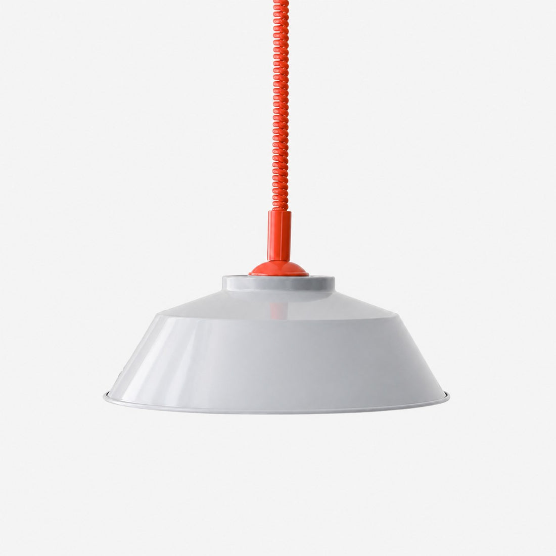 Memphis pendant with light gray shade and red cord
