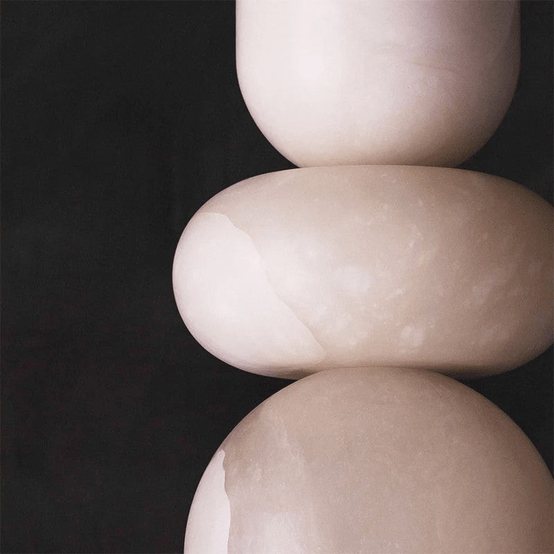 Schwarzer Metall-Alabaster-Ketten-Kabelkronleuchter
