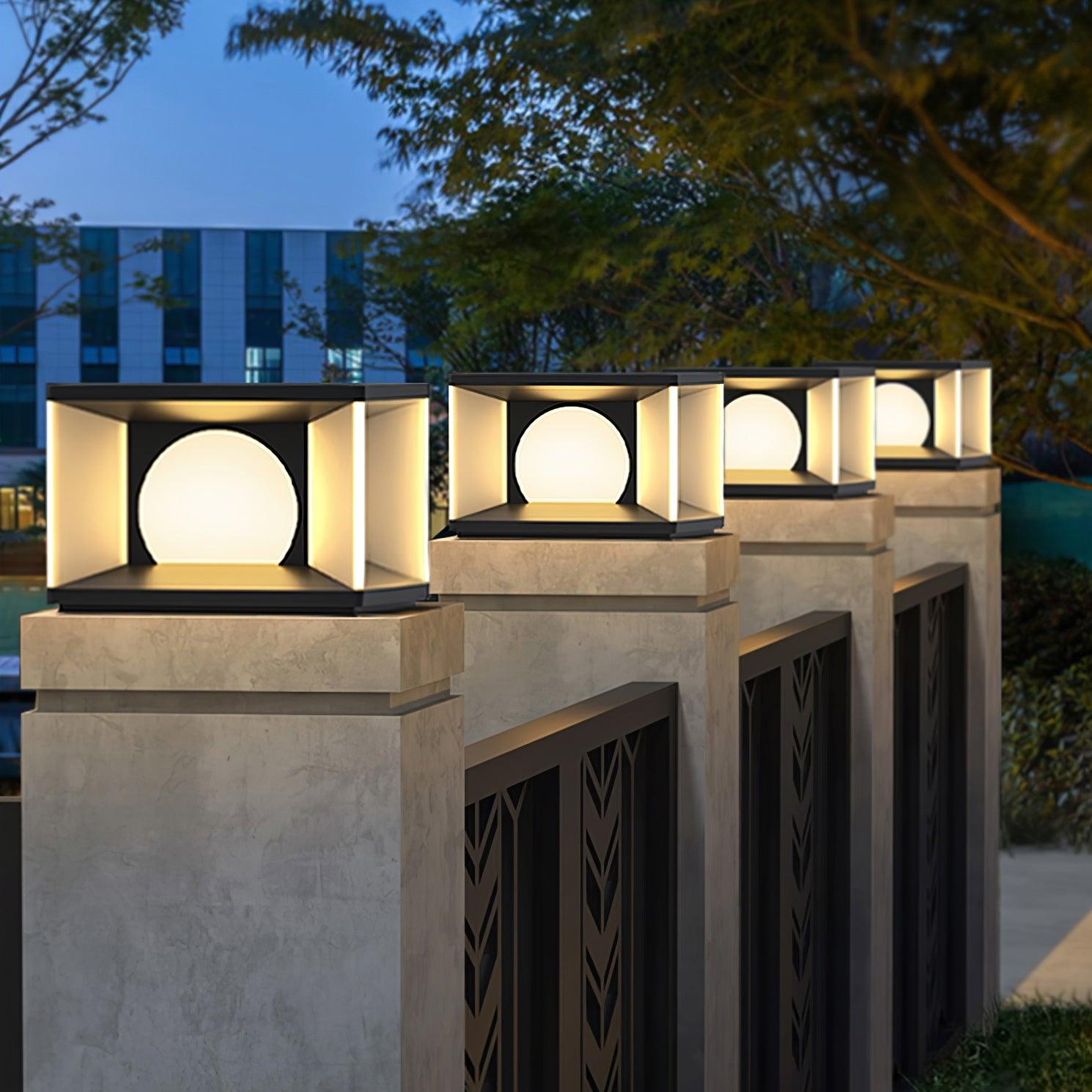 Eclipse Cube Outdoor Post Light - Weatherproof Garden & Pathway Lighting