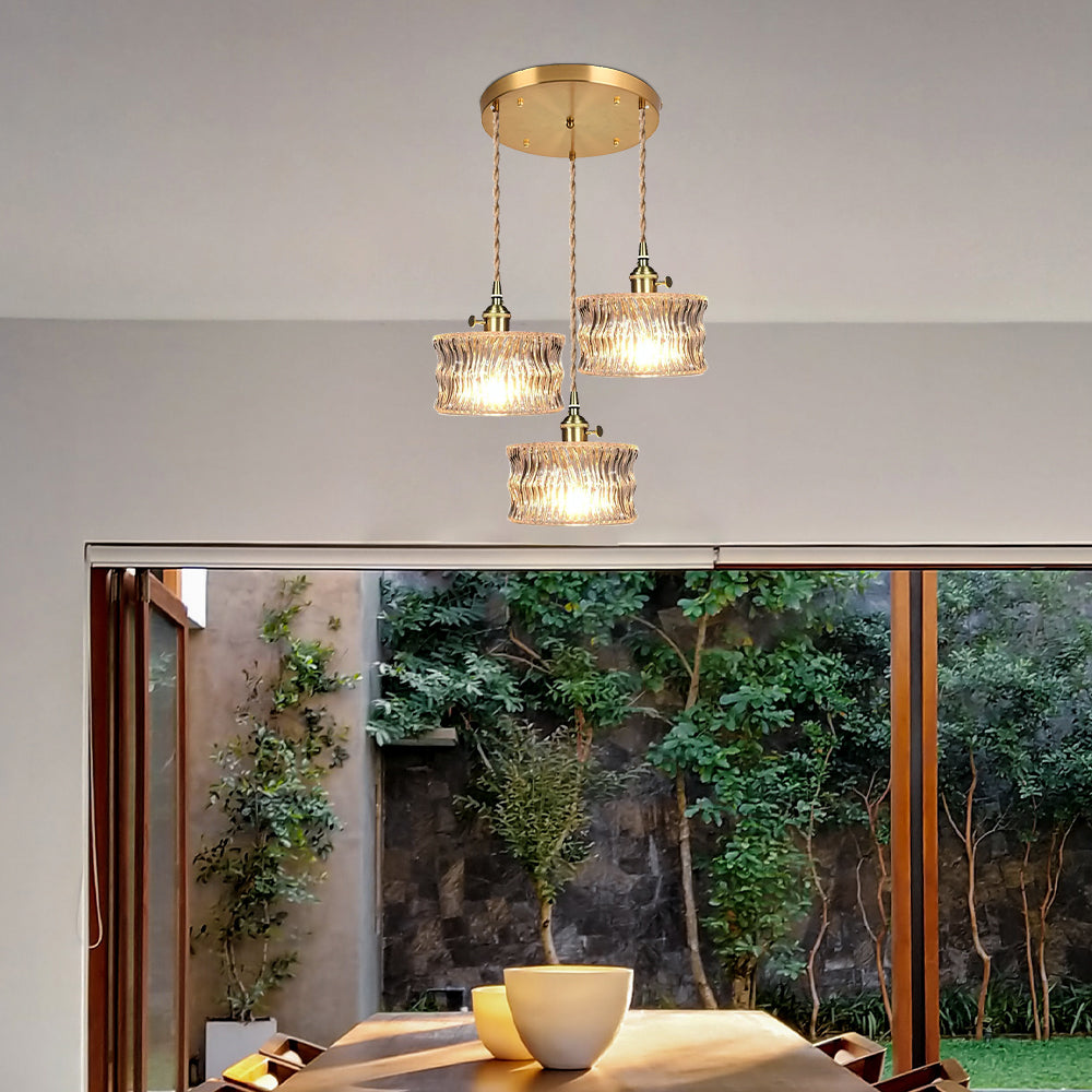Modern Glass Shade Pendant Fixture - Classy Light for Dining Living