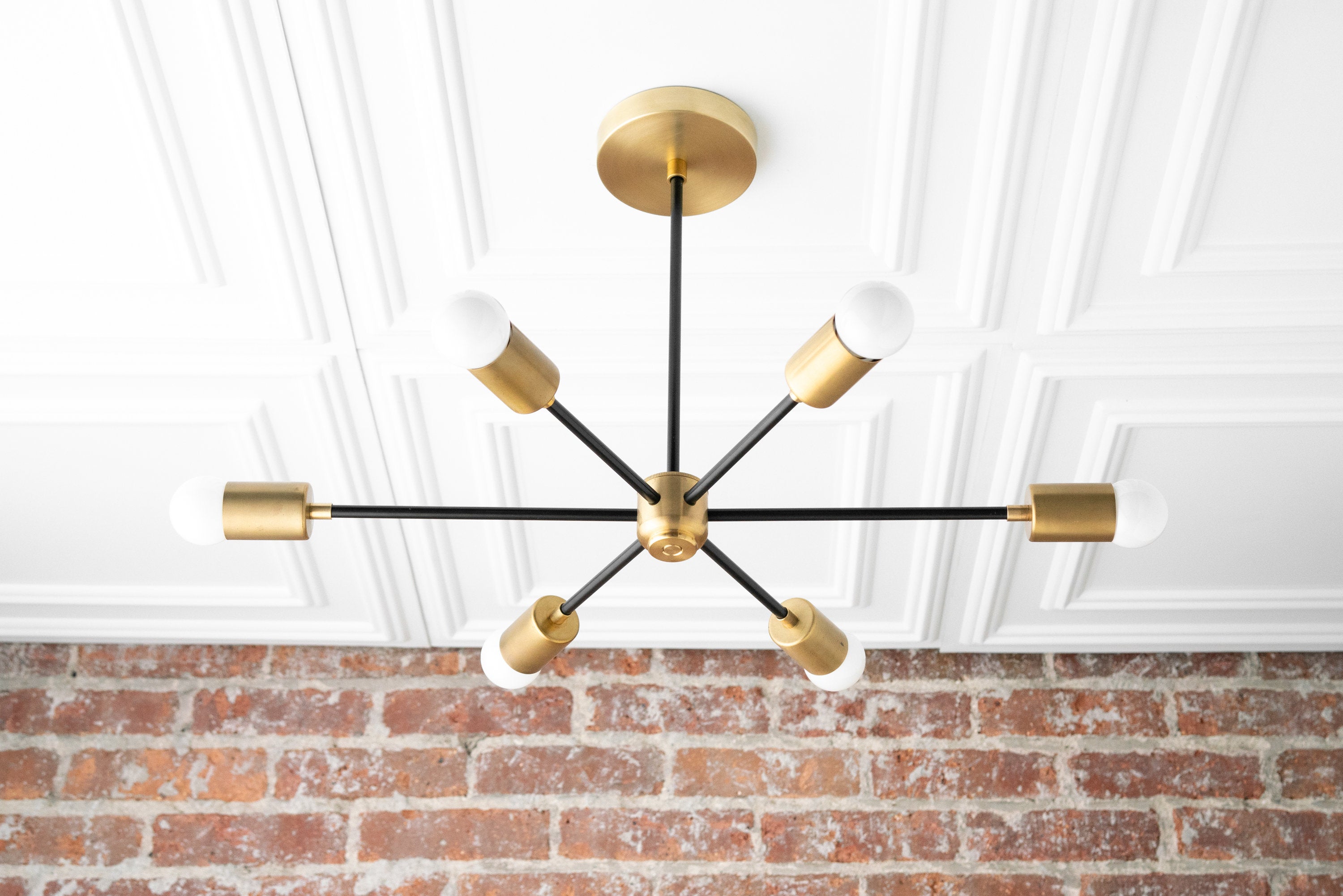 Mobilux Line Mid Century Modern Chandelier - 6 Heads Hanging Ceiling Light