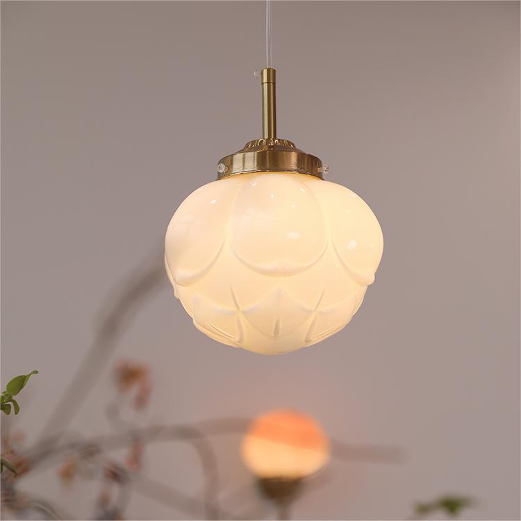 Vintage Art Glass Hanging Lamp - Elegant Home Decor Lighting